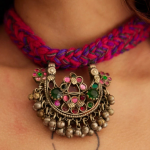 Bawli Braid Choker with German Silver & Cotton Thread