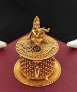 Divine Hare Krishna With Flute Sindoor Box KumKum Container - Ideal Housewarming Gift