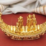 Gold Sindoor Box Dual Container For Kumkum and Vibhudhi