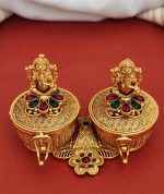 Dual Lord Ganesh Sindoor Box Kumkum Holder - Wedding Return Gifts
