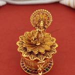 Hare Ram Sindoor Box Kumkum Holder Gold  Turmeric Sandalwood - Housewarming & Wedding Gift