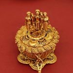 Brass Puja Chandan Haldi Kumkum Box Sindoor Turmeric Dabbi