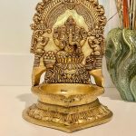 brass ganesha large kamatch villaku oil lamp