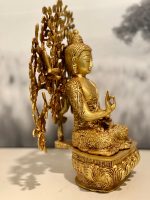 Handmade Brass Seated Buddha Statue Meditating Under Bodhi Tree | Spiritual Decor - Image 2