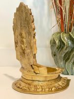 Handmade Brass Ganesha Oil Lamp Large Villaku Diya - Indian Traditional Pooja Kamatchi Villaku - Image 5