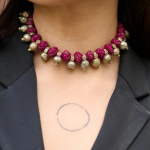 Boondi Bead Choker Pink