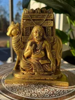 Handcrafted Brass Rahavendra Swamy Statue - Divine Home Decor & Spiritual Gift - Image 2