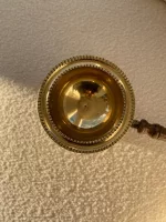 Traditional Pure Brass Aarti Diya with Wooden Handle & Camphor Burner for Puja | Pooja - Image 2