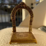 Antique Brass Flower Design Pooja Chowki Pedestal for Yoga Meditation Studio