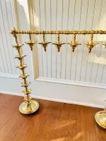 Antique Brass Vasal Malai South Indian Oil Lamp for Pooja - Welcoming Wealth & Happiness - Image 2