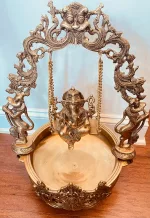 Handcrafted Brass Ganesha Urli Decor Bowl - Ideal for Pooja and Home Decor - Image 3