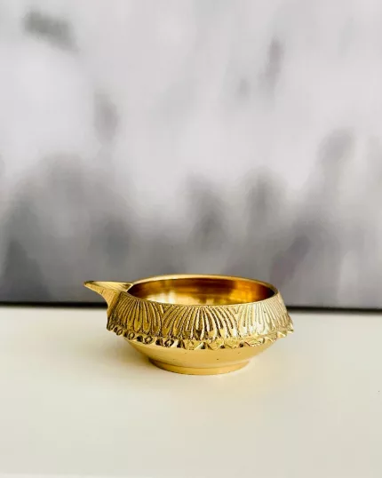 Brass Small Deepam Lamp for Puja - Traditional Brass Diya for Rituals