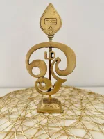 Handcrafted Brass OM Stand - Spiritual Altarpiece for Meditation & Home Decor
