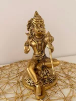 Brass Hanuman God Idol with Kathai on Left Hand – Perfect Blessing for Your Sacred Space - Image 2