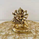 Brass Durgai Amman Idol on Lion | Unique Hindu Deity Sculpture for Worship