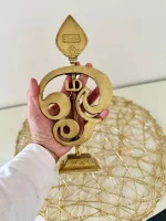 Handcrafted Brass OM Stand - Spiritual Altarpiece for Meditation & Home Decor - Image 3