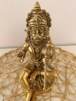 Brass Hanuman God Idol with Kathai on Left Hand – Perfect Blessing for Your Sacred Space - Image 3