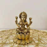 Buy Elegant Brass Lakshmi Idol on Lotus - Perfect God Statue for Spiritual Home Decoration