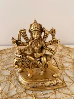 Brass Durgai Amman Idol on Lion | Unique Hindu Deity Sculpture for Worship - Image 5
