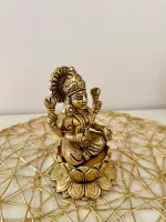 Buy Elegant Brass Lakshmi Idol on Lotus - Perfect God Statue for Spiritual Home Decoration - Image 4