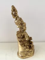 Handcrafted Brass Lakshmi Kuberar Idol & Coin - Antique Finish Home Accent Piece - Image 5
