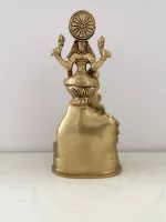 Handcrafted Brass Lakshmi Kuberar Idol & Coin - Antique Finish Home Accent Piece - Image 6