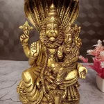 Big Brass Lakshmi Narasimar Statue - Ideal for Pooja Rituals and Blessings