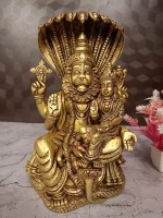 Big Brass Lakshmi Narasimar Statue - Ideal for Pooja Rituals and Blessings