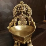 Elegant Brass Kamakshi Diya for Pooja – Traditional Indian Oil Lamp for Home Decor