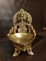 Elegant Brass Kamakshi Diya for Pooja – Traditional Indian Oil Lamp for Home Decor