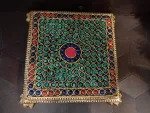 Handcrafted Brass Stone Finish Square Stand - Ideal for Puja Essentials and Decor - Image 2